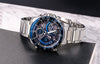 CASIOCasio Edifice Waterproof Analog-Digital Watch 'Silver Marine Blue'