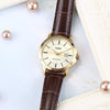 CASIOVintage Waterproof Leather Band Gold/ Brown Analog