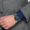 CASIOEDIFICE Waterproof Stainless Steel Strap Mens Black/Blue Analog