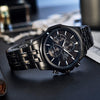 CASIOWaterproof EDIFICE Sapphire Crystal Mens Black Analog