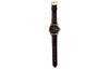 CASIODRESSSeries LeatherWatch Men's Black/Pink Quartz Waterproof Black Dial Mens Black Analog