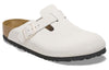 Birkenstock(WMNS) Boston Suede Leather Embossed 'Corduroy Antique White'