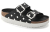Birkenstock(WMNS) Arizona Platform Birko-Flor Narrow Fit 'Black White Dots'