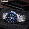 CASIOWaterproof EDIFICE Stainless Steel Strap Mens Blue Analog