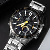 CASIOAnalog EDIFICE Mens SilverBlack Analog/Digital Combo