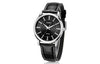 CASIOCasio Fashion Stylish Business Leather Strap Analog Watch 'Black Silver'