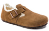BirkenstockLondon Shearling Suede Leather Narrow Fit 'Tea'