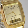CASIOWaterproof Stainless Steel Strap Mens Gold Analog