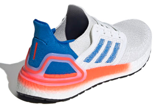 adidas Ultraboost 20 Shoes 'Crystal White Glow Blue Solar Red' EG0708