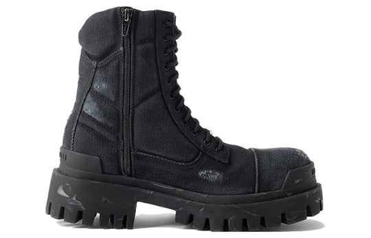 (WMNS) Balenciaga Combat Strike 20mm Boots 'Washed Black Cotton' 694060W2H111000