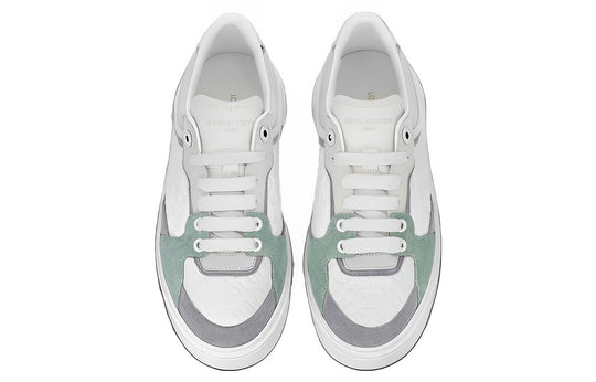 (WMNS) LOUIS VUITTON Time Out Sneakers 'White Mini Monogram with Green Grey' 1ABUTD