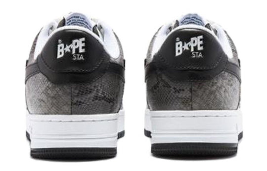 (WMNS) A BATHING APE Sta Leather Low 'Black White' 1I80-291-009-BLCKWHITE