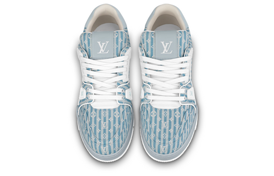 LOUIS VUITTON LV Trainer Sneakers 'Blue Stripes with Monogram' 1ABG1N