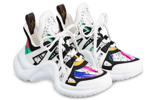 (WMNS) LOUIS VUITTON Archlight Calfskin Printing Sneakers White 1A58BA