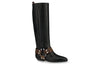 (WMNS) LOUIS VUITTON Rhapsody High Boots 'Black with Brown Belt' 1A5STD