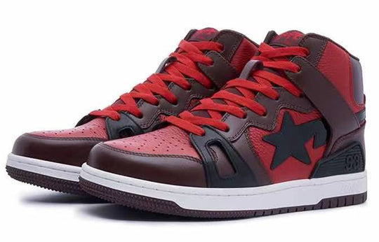 A BATHING APE STA 93 High Leather 'Red Brown' 1J30-191-019-REDB