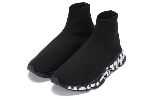Balenciaga Speed Sports Shoes Black/White 645334W2DB71006