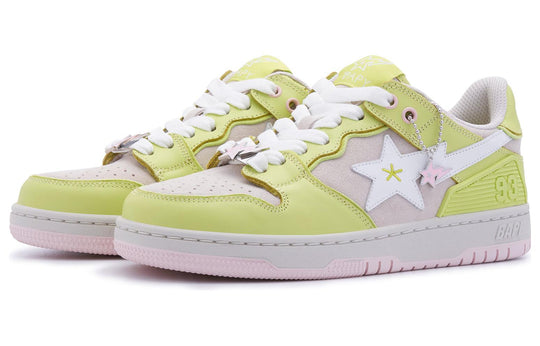 (WMNS) A BATHING APE Sk8 Sta Leather Low 'Yellow Pink' BPYSNSN0098XJ