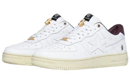 (WMNS) A BATHING APE Bape Sta Leather Low 'White Green Brown' 1I70-291-017-WHITE