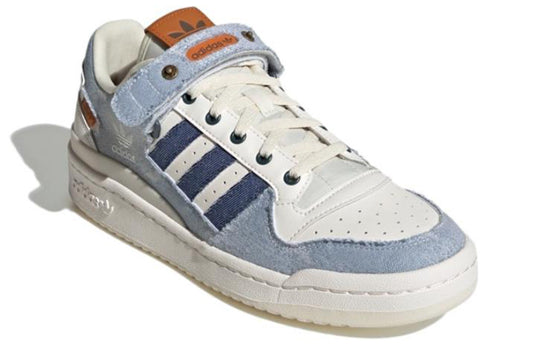 adidas originals Forum Low Cozy Wear-resistant Non-Slip Skateboarding Shoes Unisex Denim Blue HQ6334