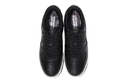 NEIGHBORHOOD x A BATHING APE Bape STA Leather Low 'Black' 1J23-191-901-BLCK