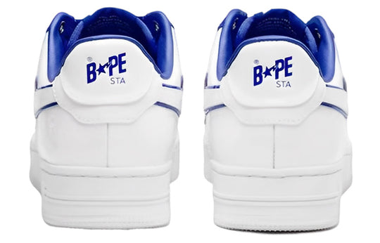 (WMNS) A BATHING APE Bape Sta Leather Low 'White Blue' 1J30-291-017-WHITE