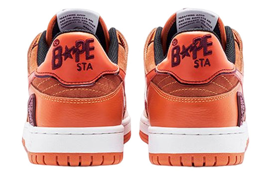 (WMNS) A BATHING APE Sk8 Leather Low 'Orange' 1I70-291-011-ORANGE