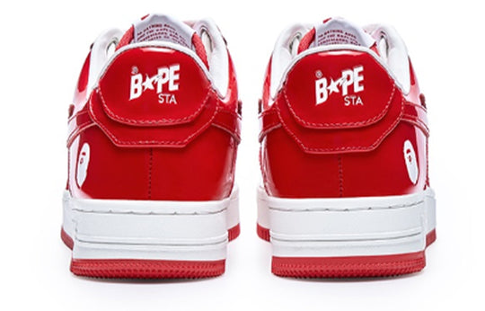 A BATHING APE BAPE STA Leather Low 'Red White' 1I70-191-022-RED