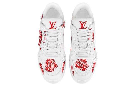 LOUIS VUITTON x Nigo Trainers 'White with Red Logo Hearts' 1A9JAD
