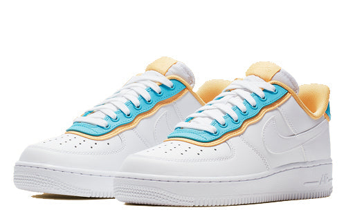 (WMNS) Nike Air Force 1 Low SE 'White Light Blue Fury Topaz Gold' AA0287-105