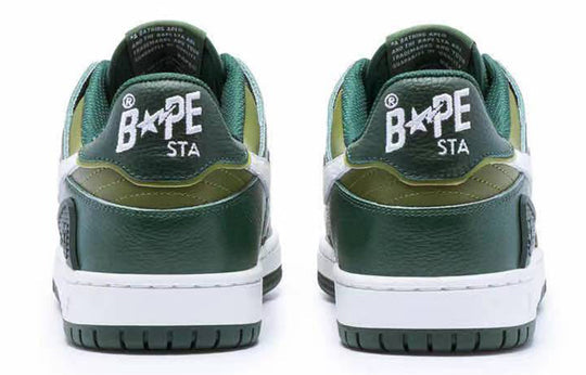 A BATHING APE Sk8 Sta Leather Low 'Green' 1J30-191-024-GREN