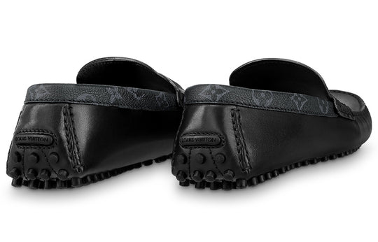 LOUIS VUITTON LV Hockenheim Loafers 'Black with Monogram Collar' 1AA09O