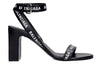 (WMNS) Balenciaga All Over Logo Sandal Heels 'Black' 630041WBAE11090