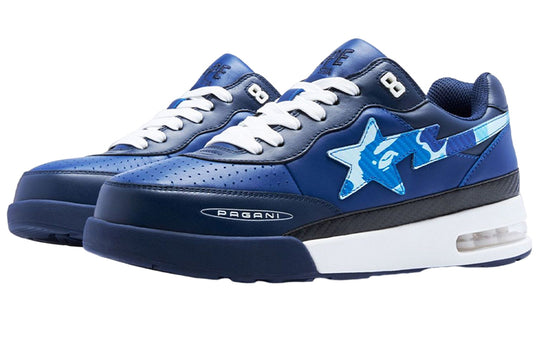 A BATHING APE x Pagani ROAD Sta Leather Low 'Blue' 1I73-191-908