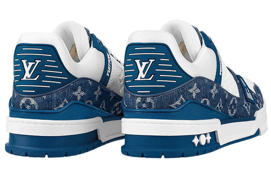 LOUIS VUITTON LV Trainers 'White with Denim Monogram' 1A9JGO