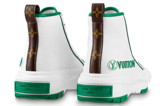 (WMNS) LOUIS VUITTON Squad Ankle Sneakers 'White Green' 1AADAP