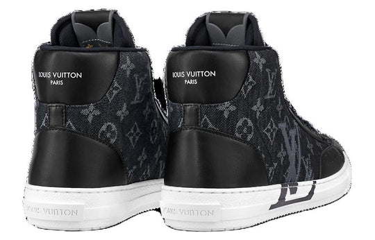 LOUIS VUITTON Charlie Ankle Sneakers 'Black Denim Monogram' 1AARCC