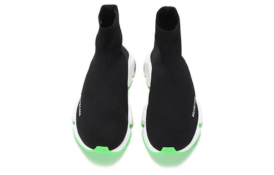 Balenciaga Speed Sock-like Design Sneakers Black/Green 645056W2DB91073