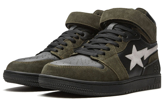 A Bathing Bape Sk8 Court Sta Hi 'Olive Black' 1G70-191-037