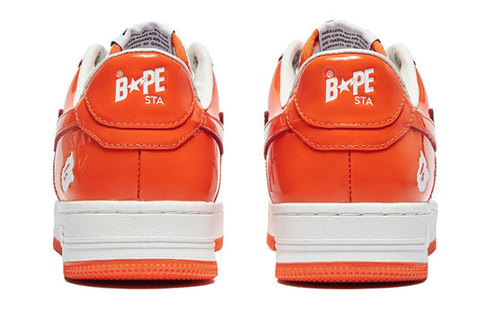 A BATHING APE Bape Sta Patent Leather 'Orange White' 1I70-191-002-ORANGE