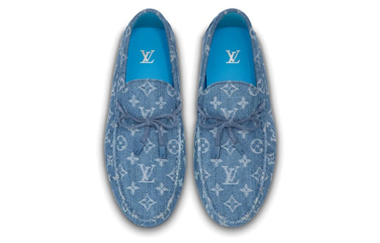 LOUIS VUITTON LV Driver Moccasin Shoes 'Blue Denim Monogram with Blue' 1ABF63