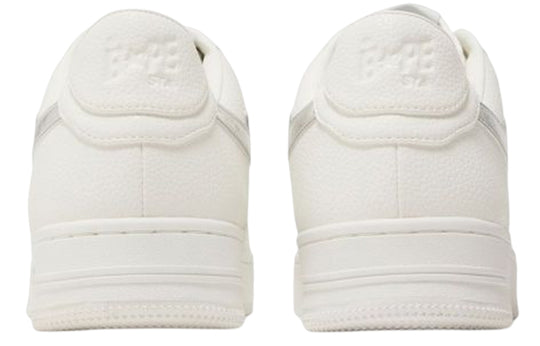 A BATHING APE Bape STA Leather Low 'White Silver' 1I70-191-017-WHITE