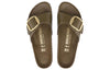BirkenstockMadrid Big Buckle Natural Leather Narrow Fit Sandals 'Patent High Shine Mud Green'