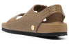 BirkenstockMilano Embossed Leather Narrow Fit Sandals 'Emboss Mud Green'