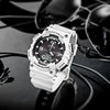 CASIOWaterproof Sports Solar Powered Black DialWhite Strap Mens BlackWhite Analog