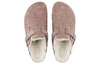 Birkenstock(WMNS) Boston Shearling Suede Leather Coated Narrow Fit 'Pink Clay'