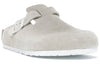 Birkenstockx Stssy Boston Suede Embossed 'Bone'