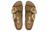 Birkenstock(WMNS) Arizona Big Buckle Natural Leather Patent Narrow Fit Sandals 'High Shine Mud Green'