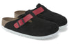 Birkenstock(WMNS) Boston Suede Leather/Birko-Flor 'Black / Active red'