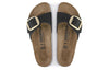 BirkenstockMadrid Big Buckle Nubuck Leather Narrow Fit Sandals 'Black'